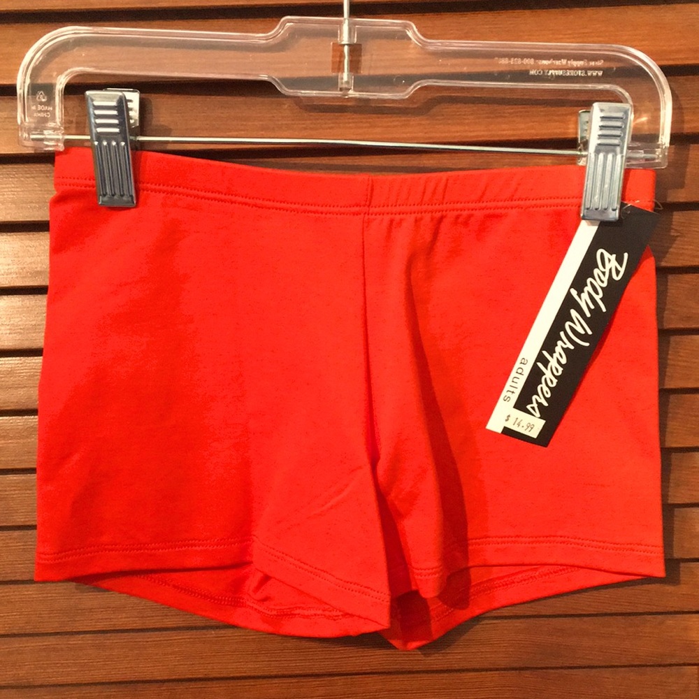 Body Wrappers Boy Cut Dance Shorts size X-Small Orange New